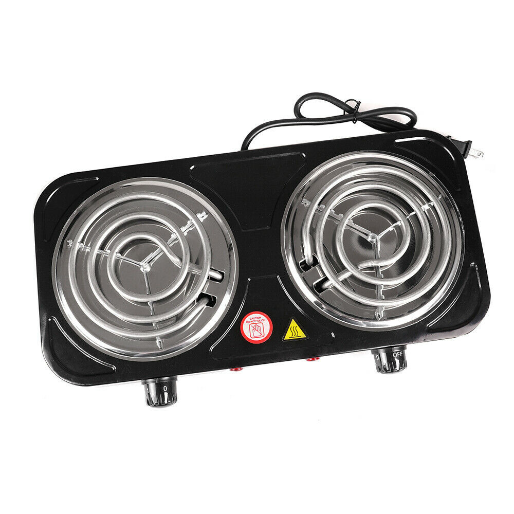 2000W Portable Kitchen Electric Double Burner Hot Plate Cooktop Cooking Stove