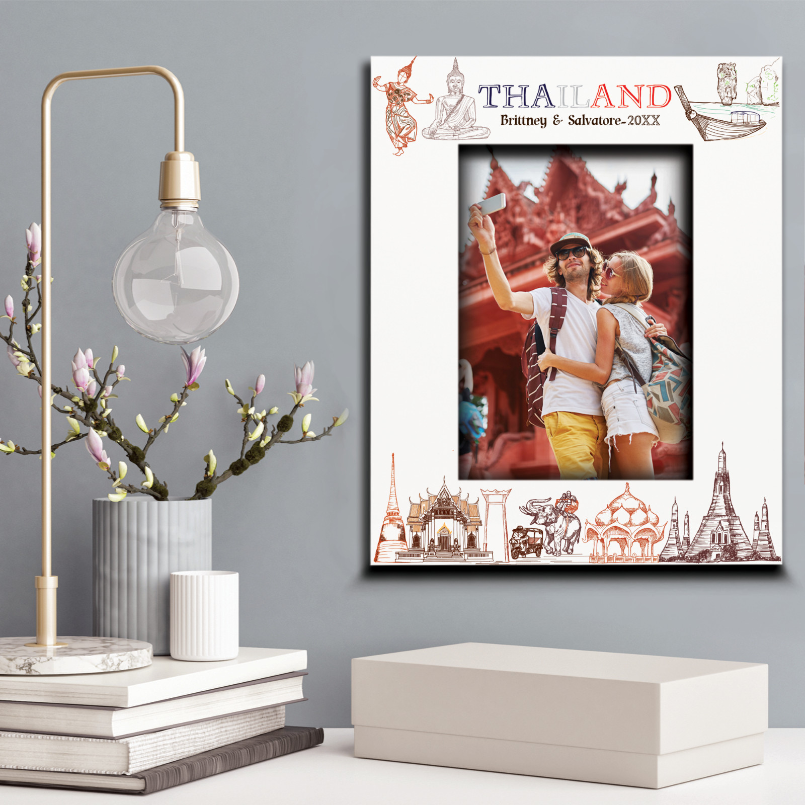 PERSONALIZE-Thailand Picture frame-Wedding, Honeymoon, Vacation in Thailand