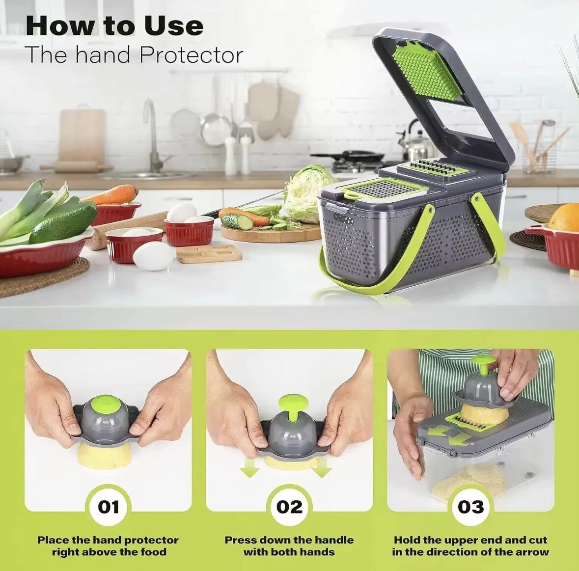 22 In 1 Vegetable Fruit Chopper and Slicer,Kitchen Food Cutter and Dicer/US