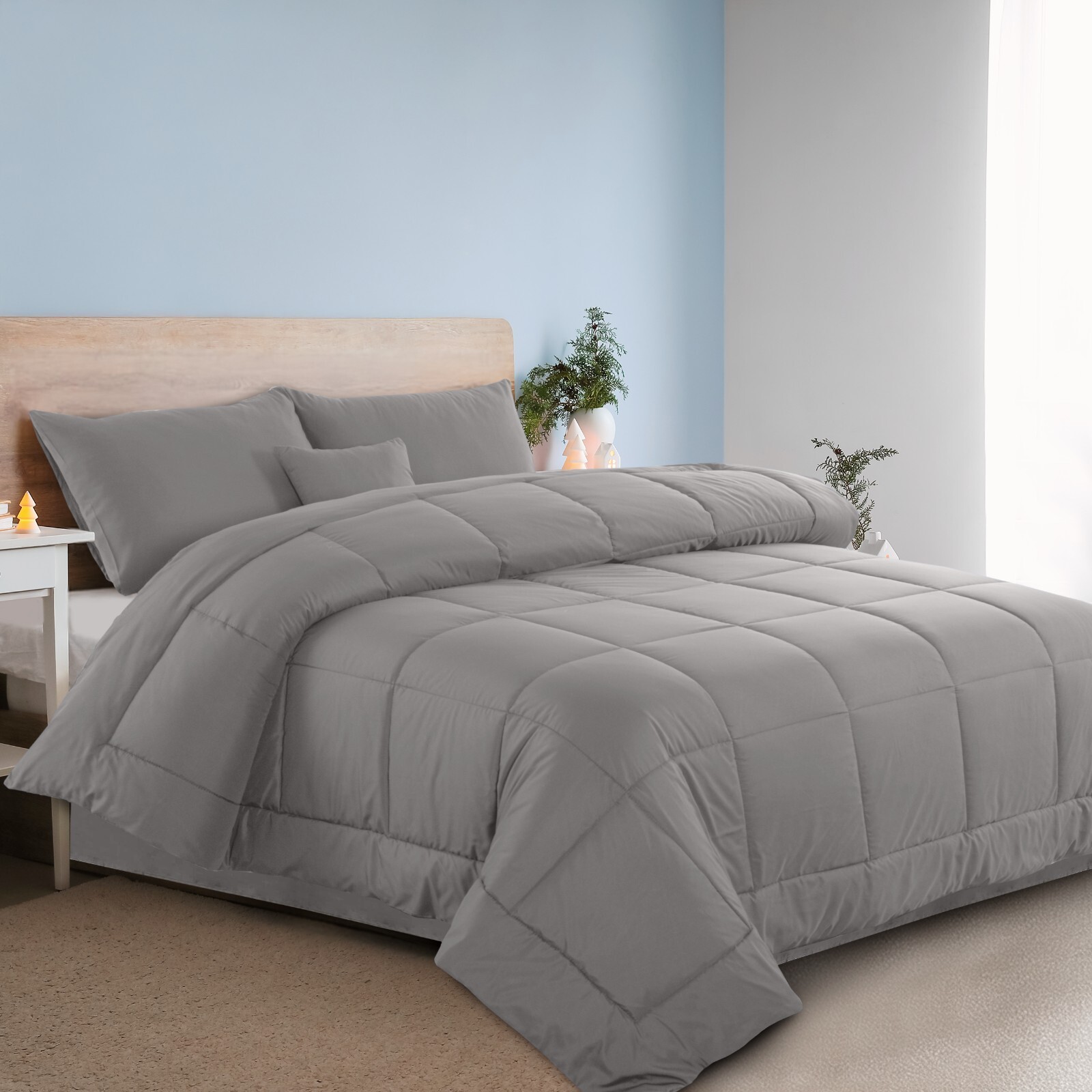 5 Piece Comforter Set Bed in a Bag All Season Reversible Bedding Comforter Set