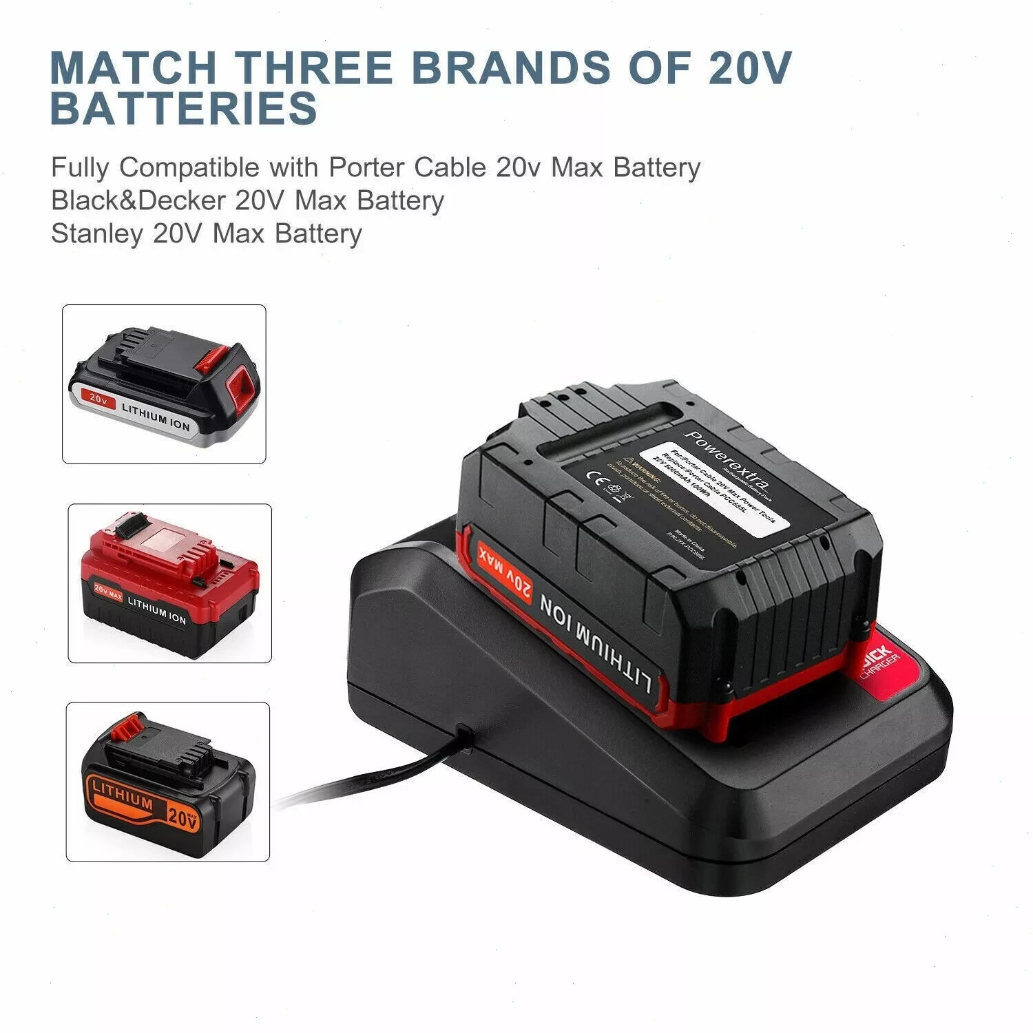 2Pack 20V Lithium-ion 1.5Ah Battery for BLACK DECKER 20 Volt LBXR20 LBX20 LB20