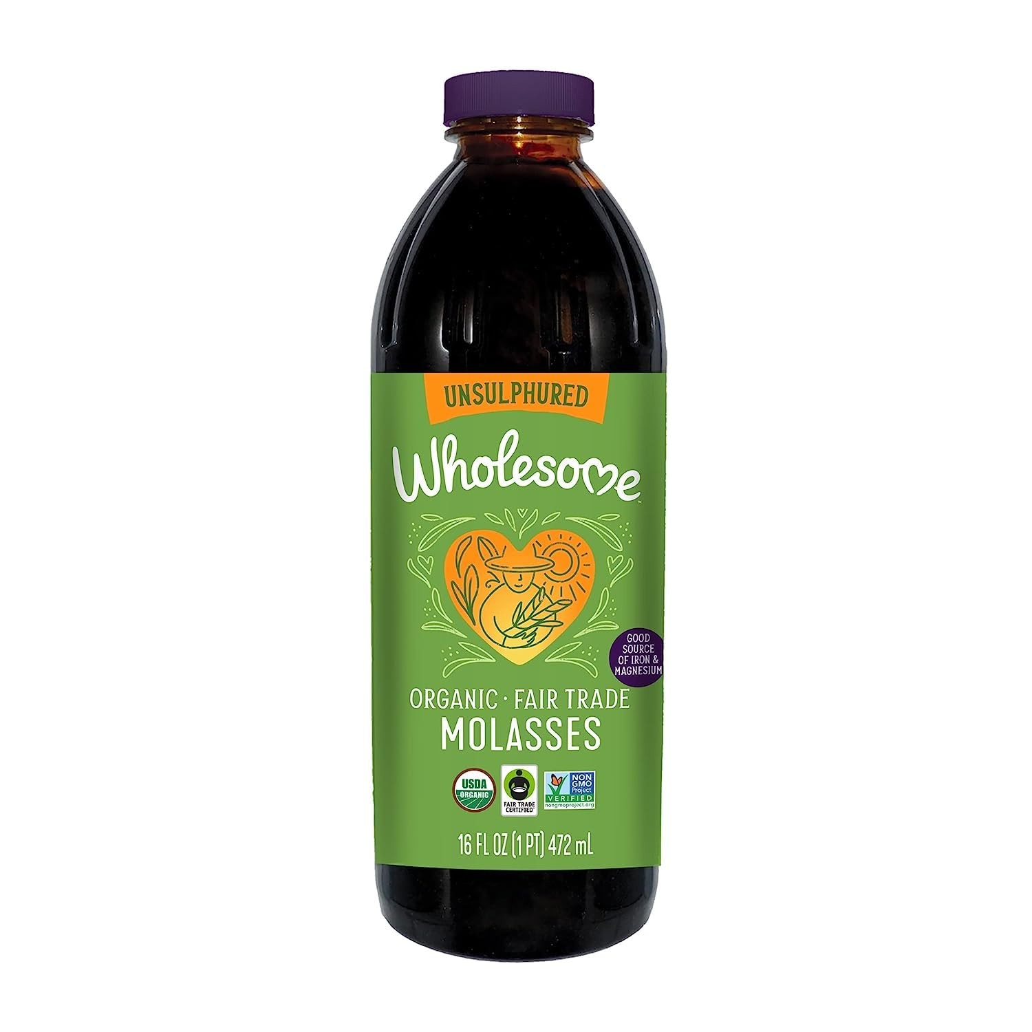 Wholesome Organic Blackstrap Molasses, 16 oz, 1-Pack
