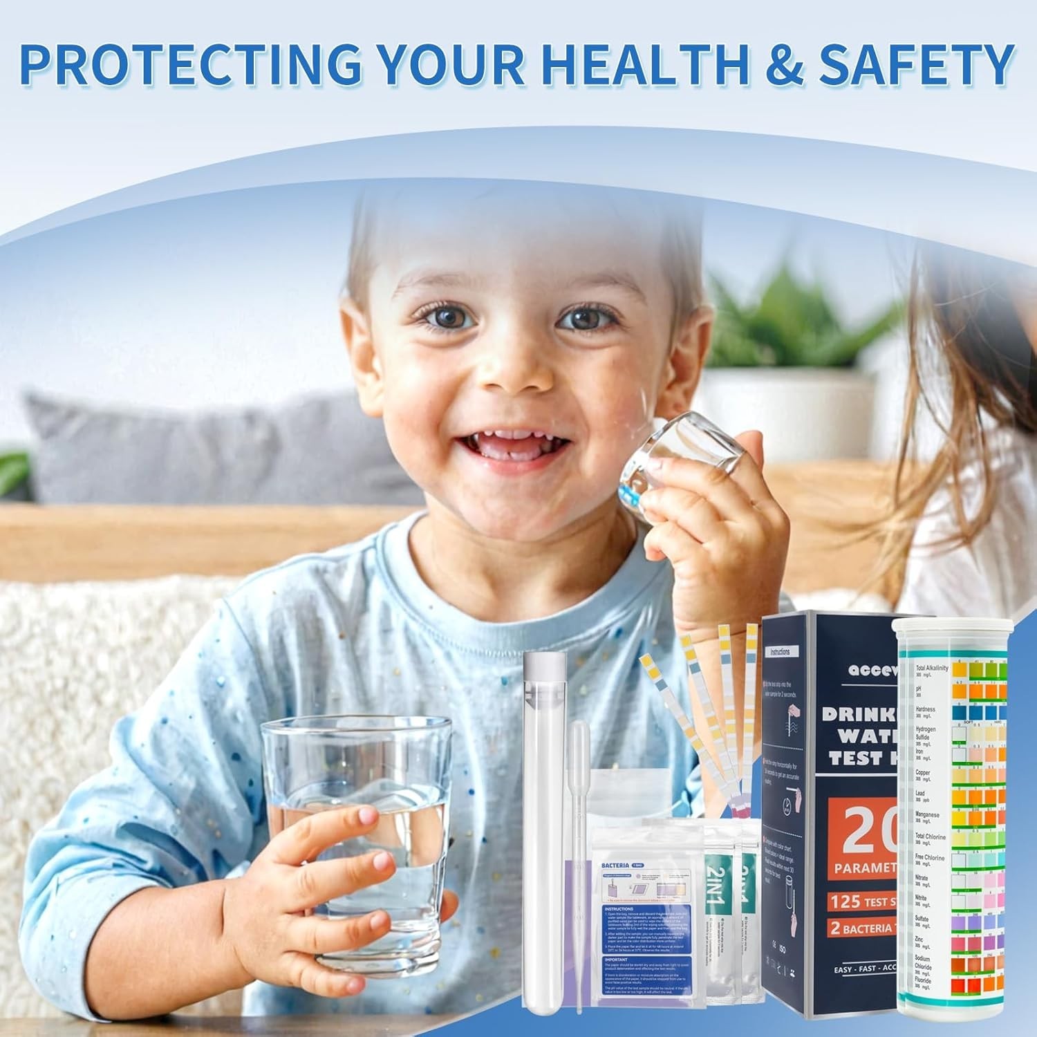 20 in 1 Complete Drinking Water Test Kits, 125 Strips-Well, Tap, Home, City Wate