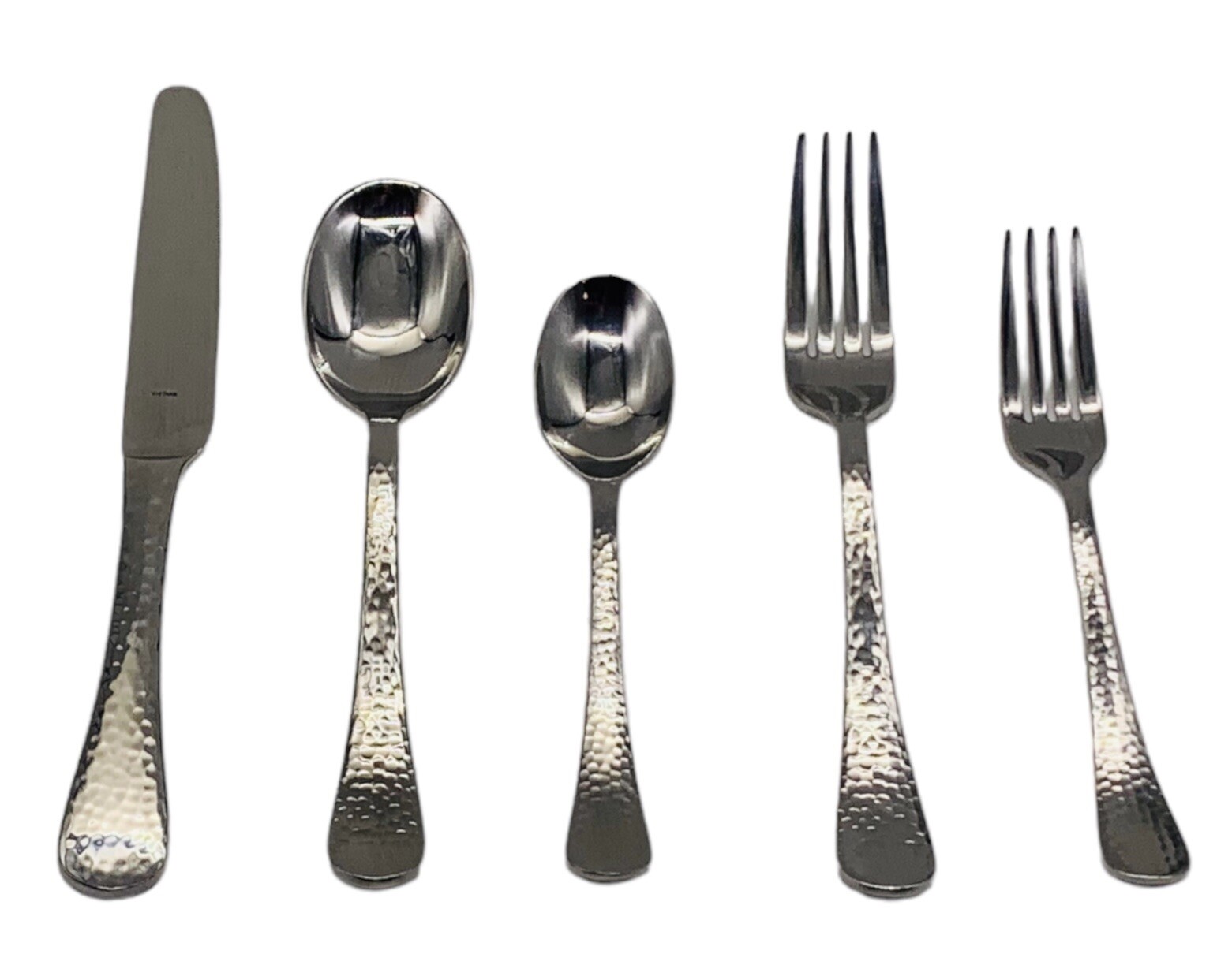 Ginkgo LAFAYETTE Stainless 18/0 Silverware Glossy Hammered Flatware CHOOSE