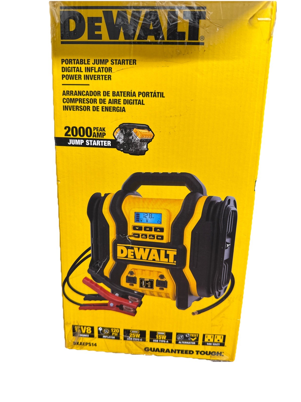 DEWALT Portable Power 2000 Peak Amp Jump Starter w/Digital Compressor