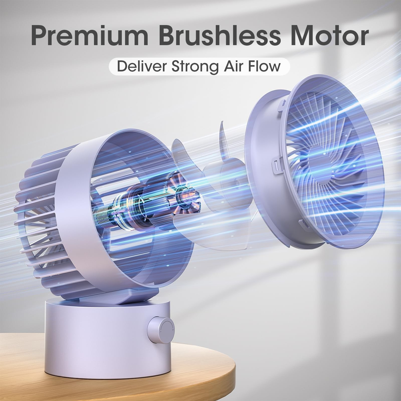 USB Desk Fan Small Quiet, Stepless Speed Mini Fans for Home Office Dorm Deskt…