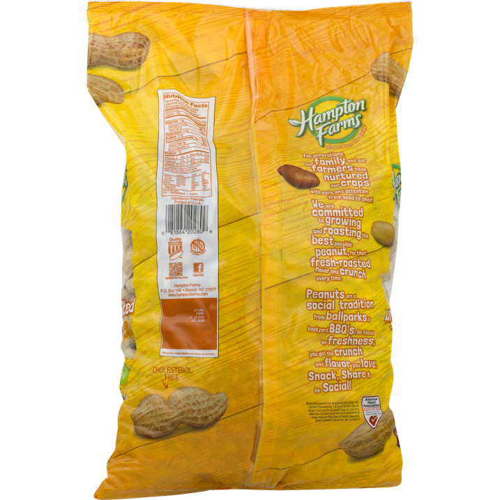 6 Pack – Hampton Farms Unsalted In-Shell Peanuts (5 lbs.)