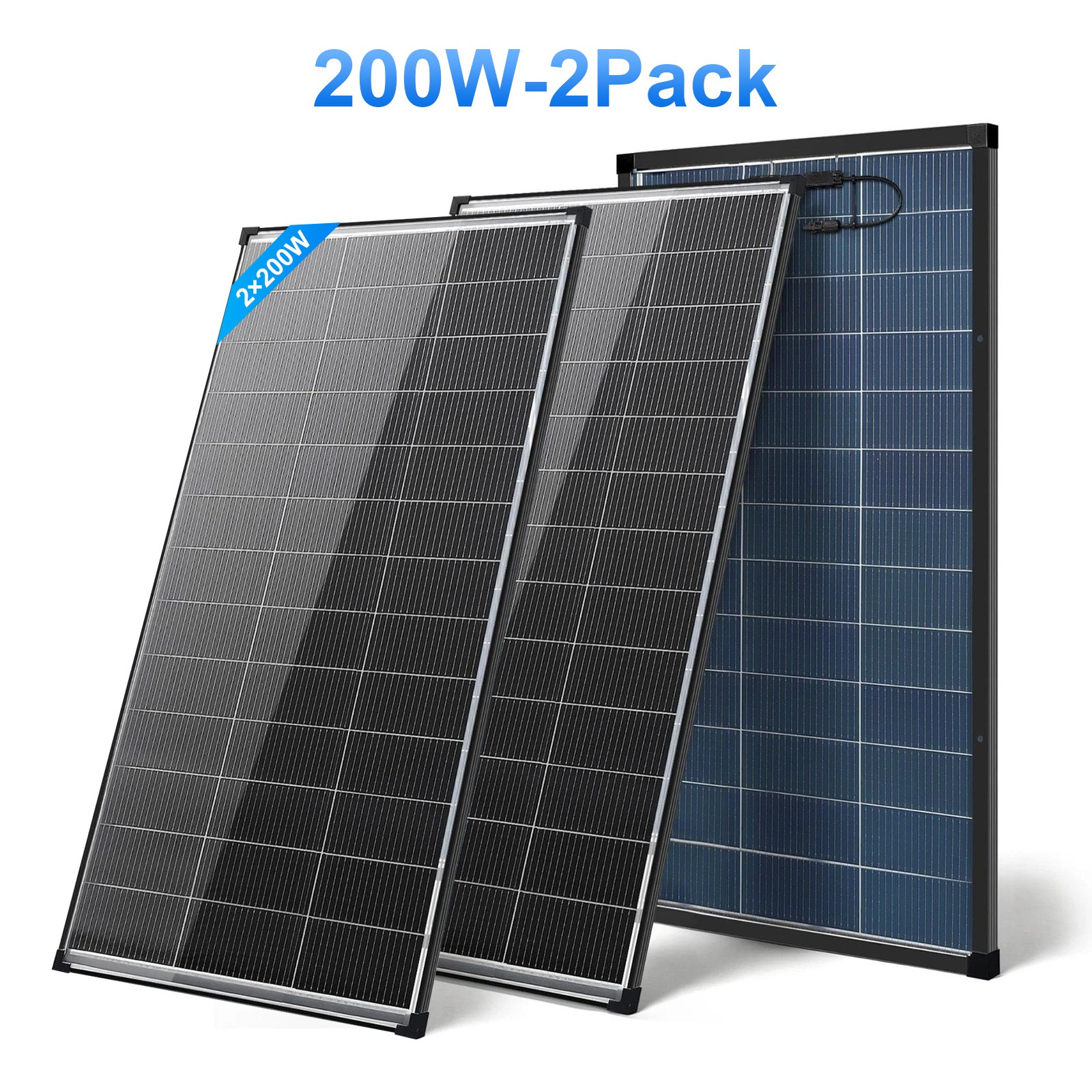 400W（2Pack 200W）N-Type 18BB Bifacial Solar Panel Mono Cell Off Grid Roof RV Boat