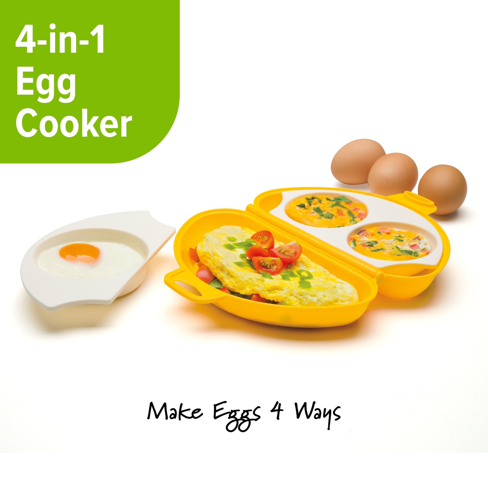 PrepSolutions 4-in-1 Microwave Egg Cooker Dishwasher Safe Parts