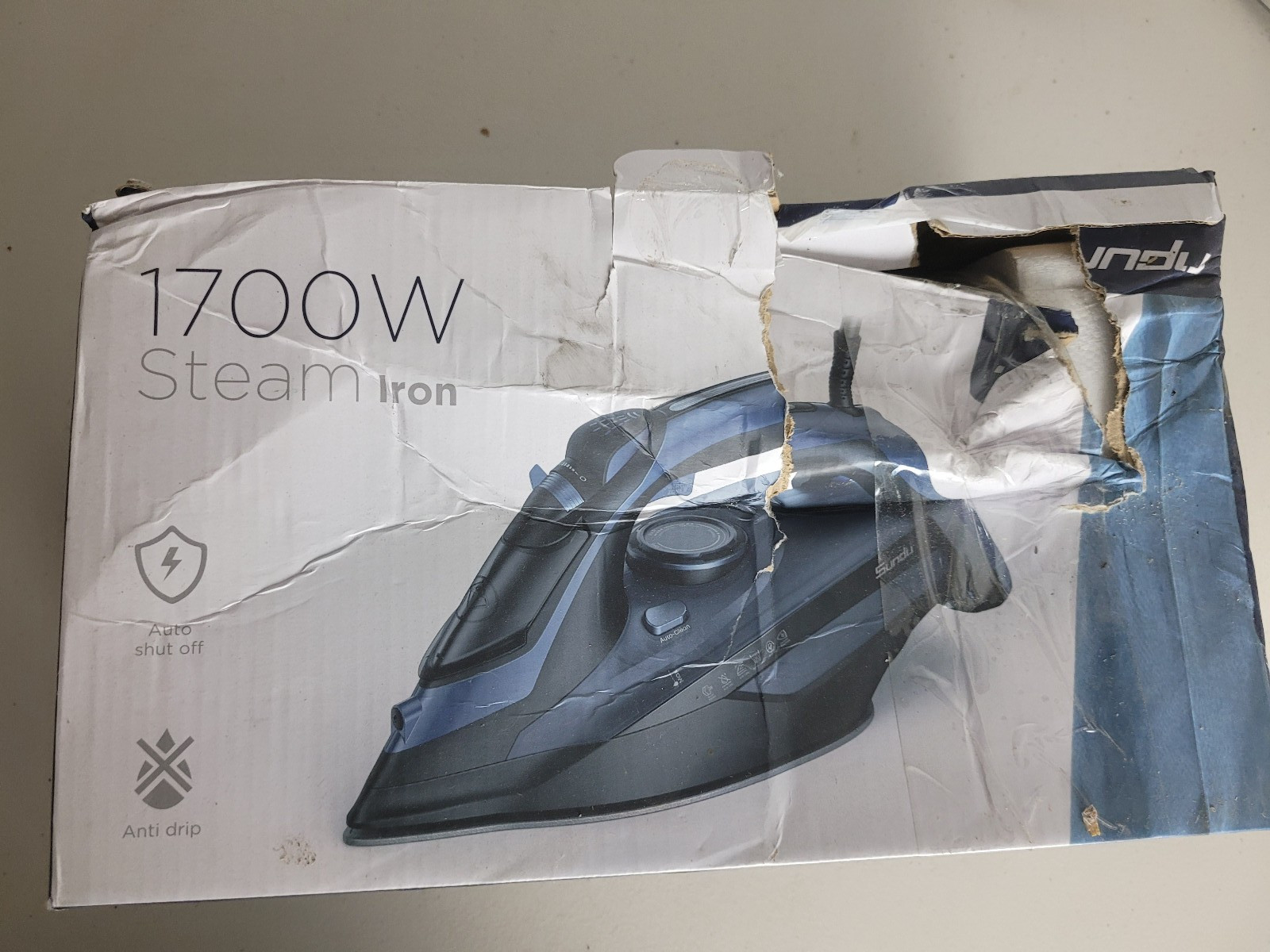 Sundu 1700W Steam Iron Ceramic Soleplate Self Cleaning Open Box