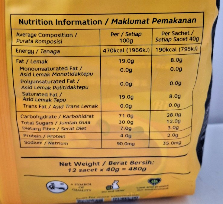 1 Package Malaysia Chek Hup Ipoh White Coffee – 12 Sachets ~ new never opened