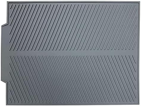 Silicone Dish Drying MatBuilt-in Drain Lip, Easy Clean Reusable Sink Mat,