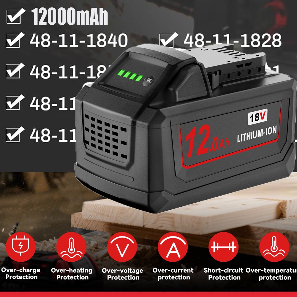 12.0AH Battery For Milwaukee for M18 18V Extended Lithium Battery or Charger