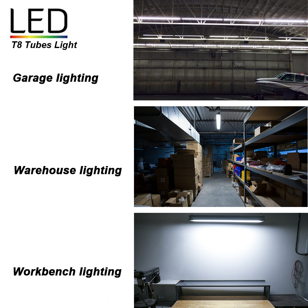 8ft Linkable Led Shop Light Fixture, T8 Integrated 8 Foot Led Tube Light Bulbs