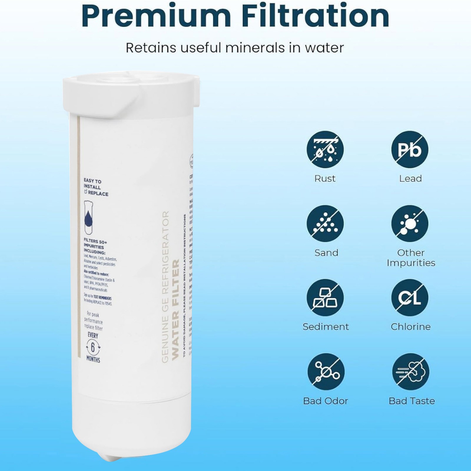 For GE XWFE Filter Replacement Refrigerator Water Without Chip Lead Reduction