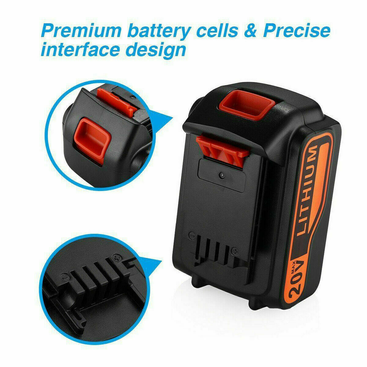 2X 20V 8.0Ah For Black and Decker 20 Volt Lithium Battery LBXR20 LST220 LBX20 US