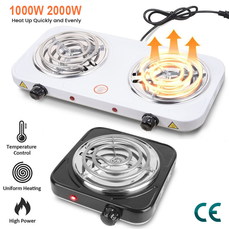 Portable Electric Single Double Burner Stove Hot Plate 1kw 2000W Cooktop Cooking