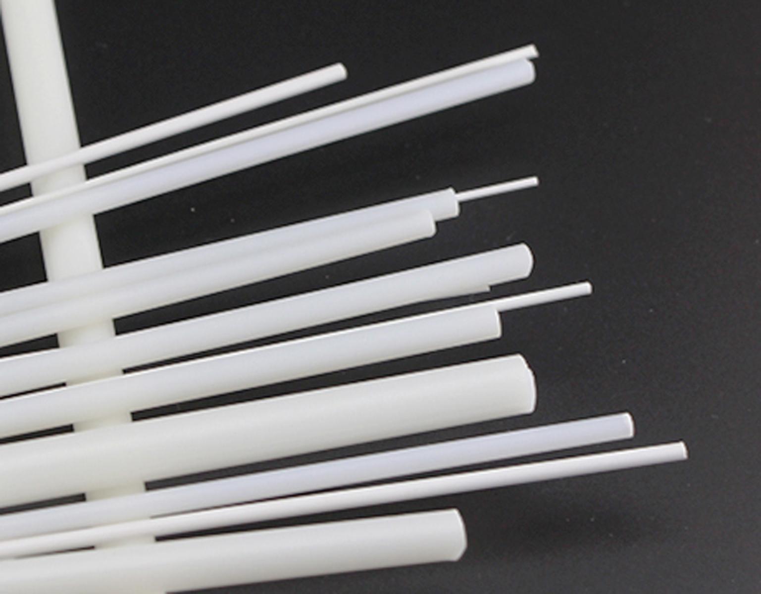 US Stock 10x ABS Styrene Plastic Round Bar Rod Dia 1mm length 9.8″ 250mm White