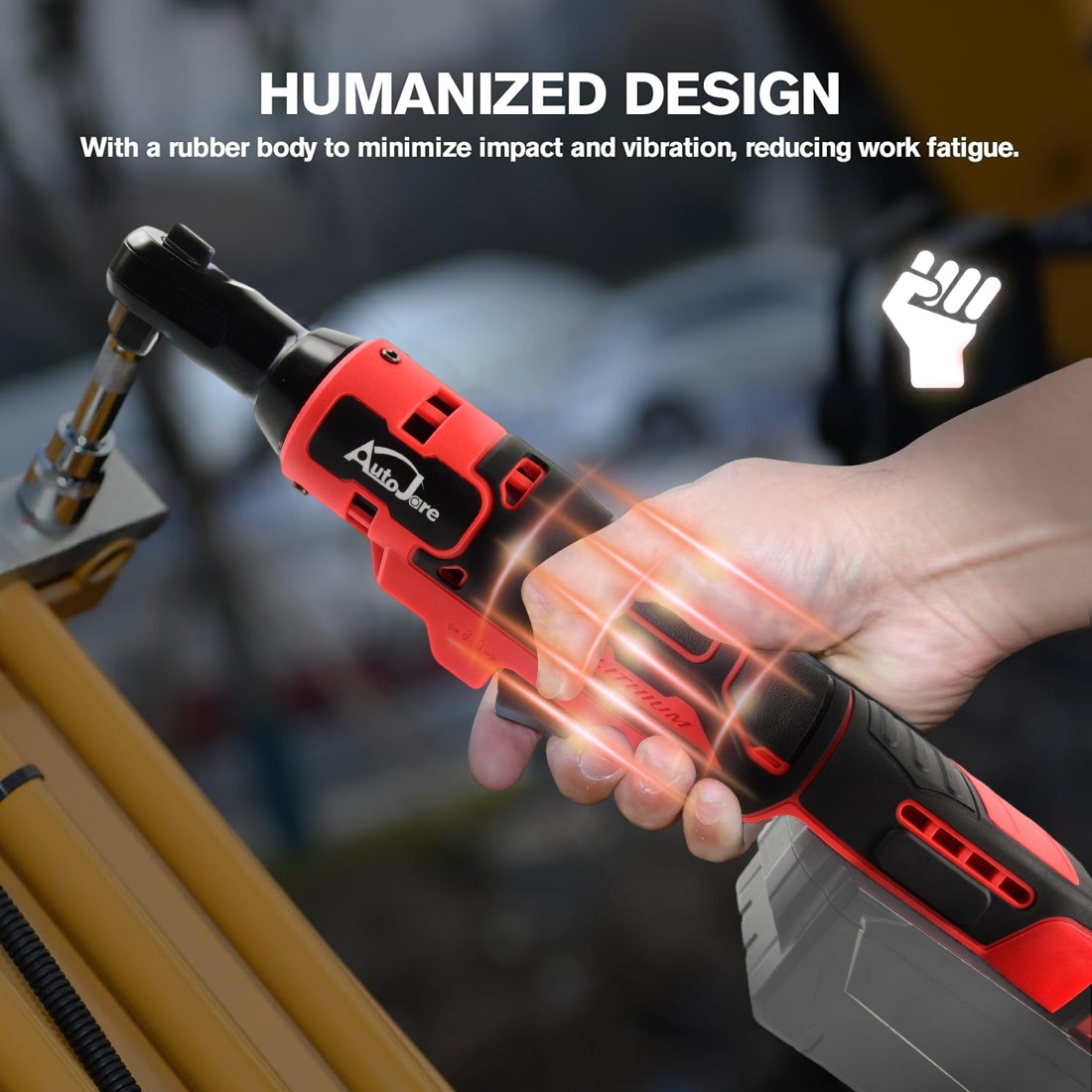 3/8″ Electric Cordless Ratchet Wrench for Milwaukee M18 Battery 65 Ft-lbs