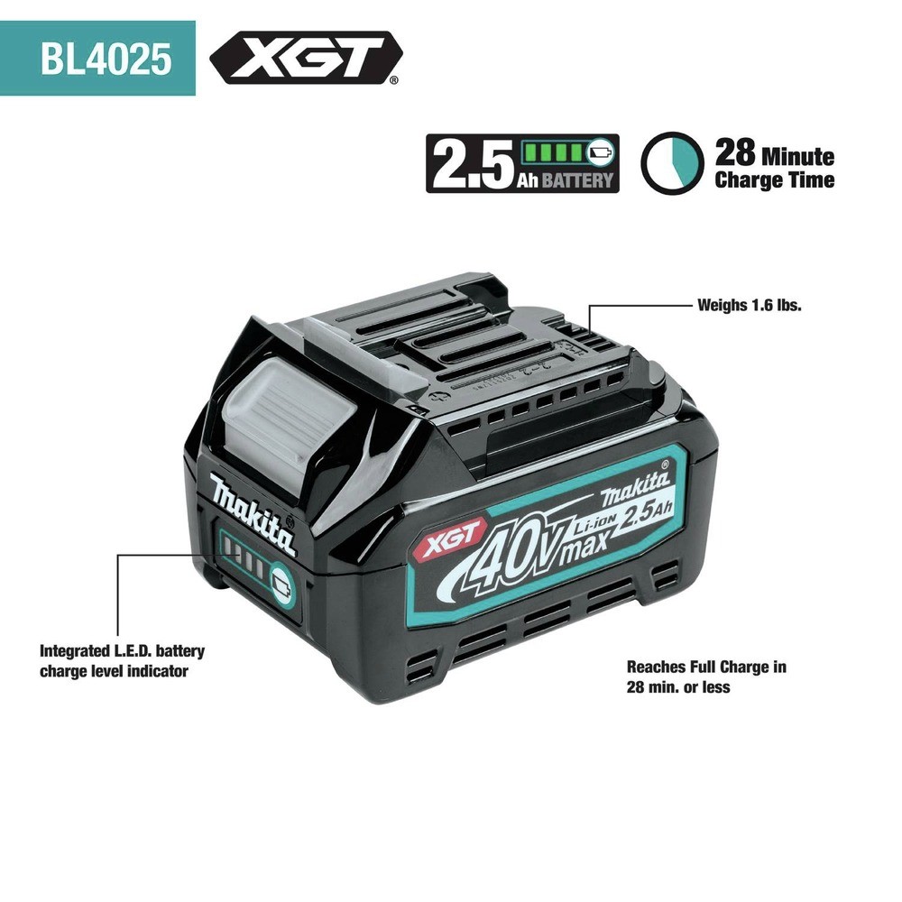 Makita BL4025 40V Max XGT 2.5 Ah Li-Ion Battery New
