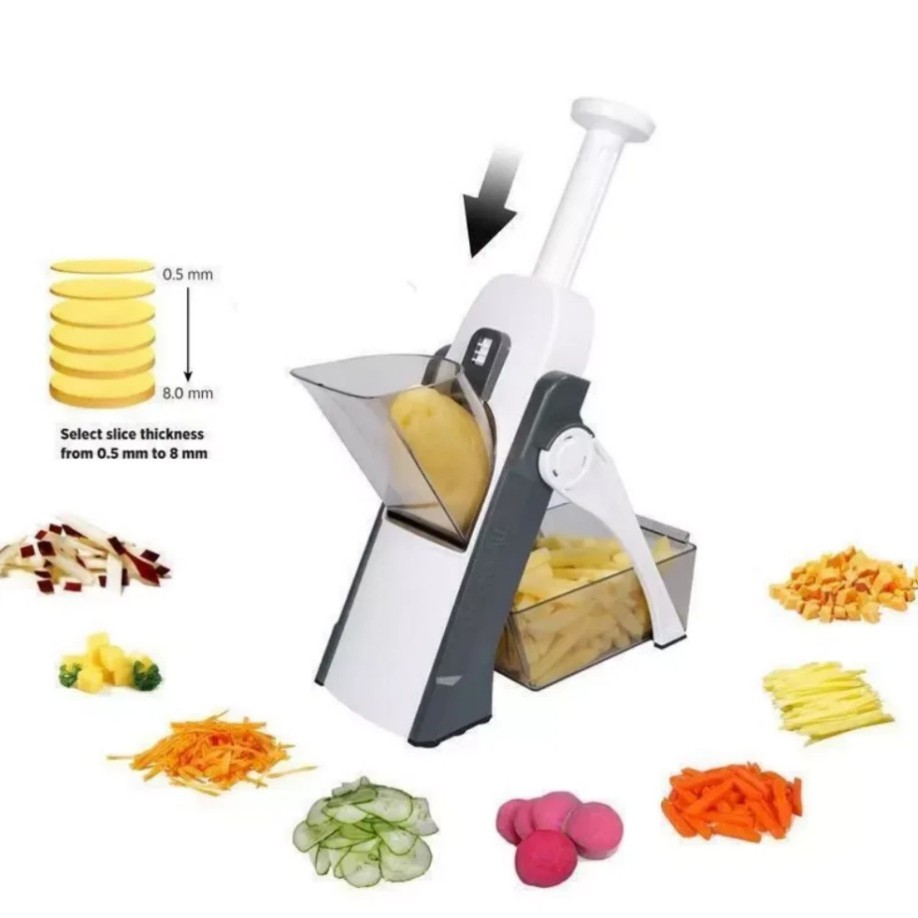 Safe Mandoline Slicer 5 in 1 Vegetable Chopper Food Potato Cutter *#