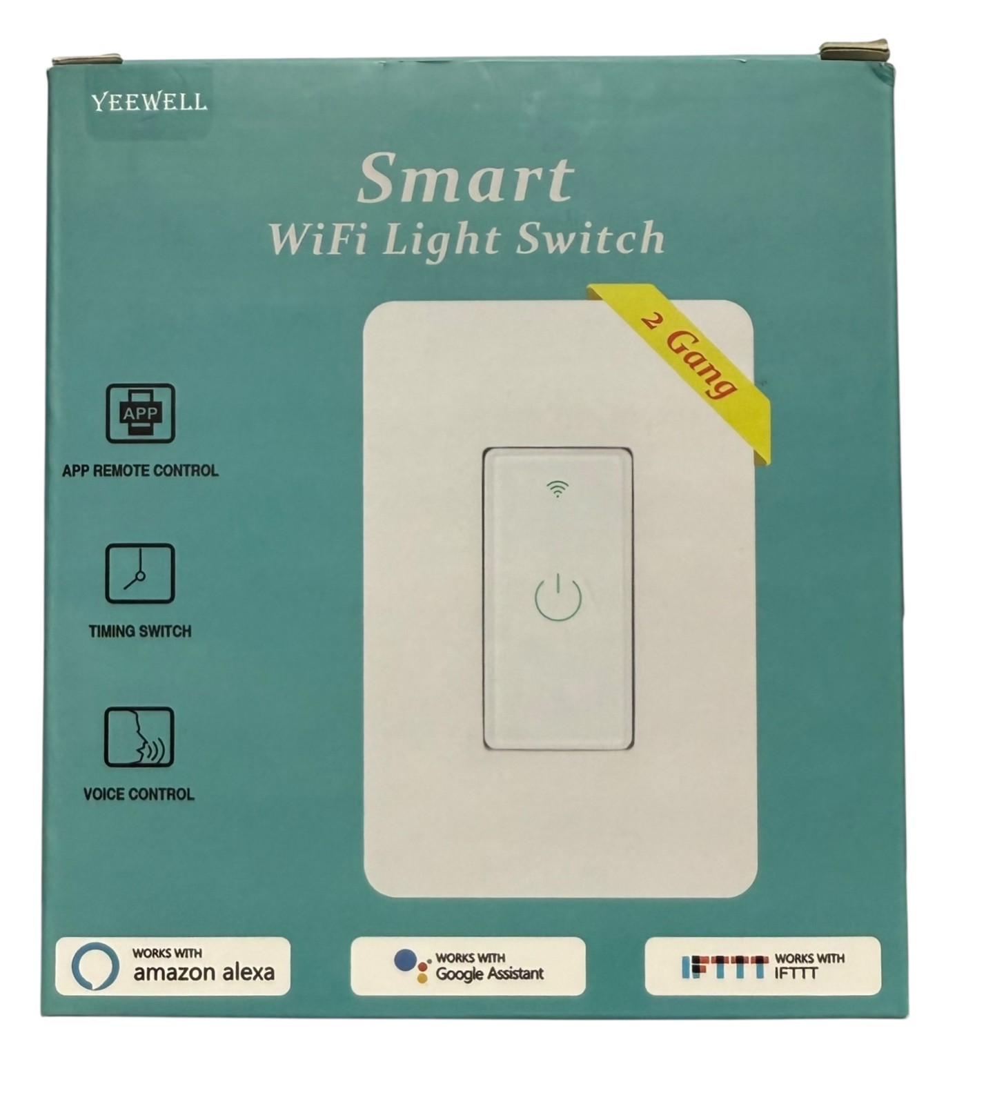 Yeewell Smart WiFi Light Switch 2 Gang Works with Amazon Alexa NEW Open Box