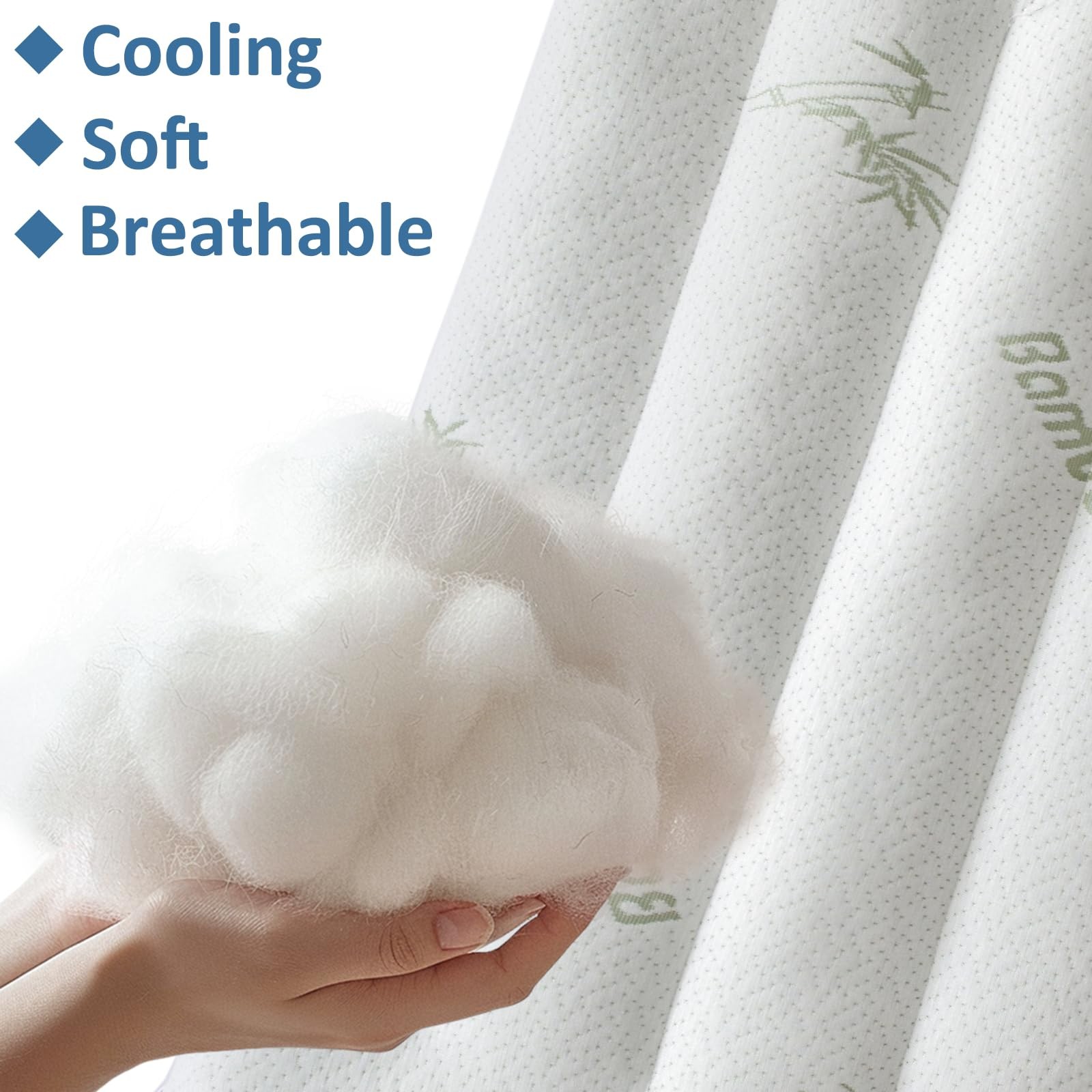 SWTMERRY Ultra Thin Pillow 2.5in Bamboo Flat Bed Pillow Stomach Side