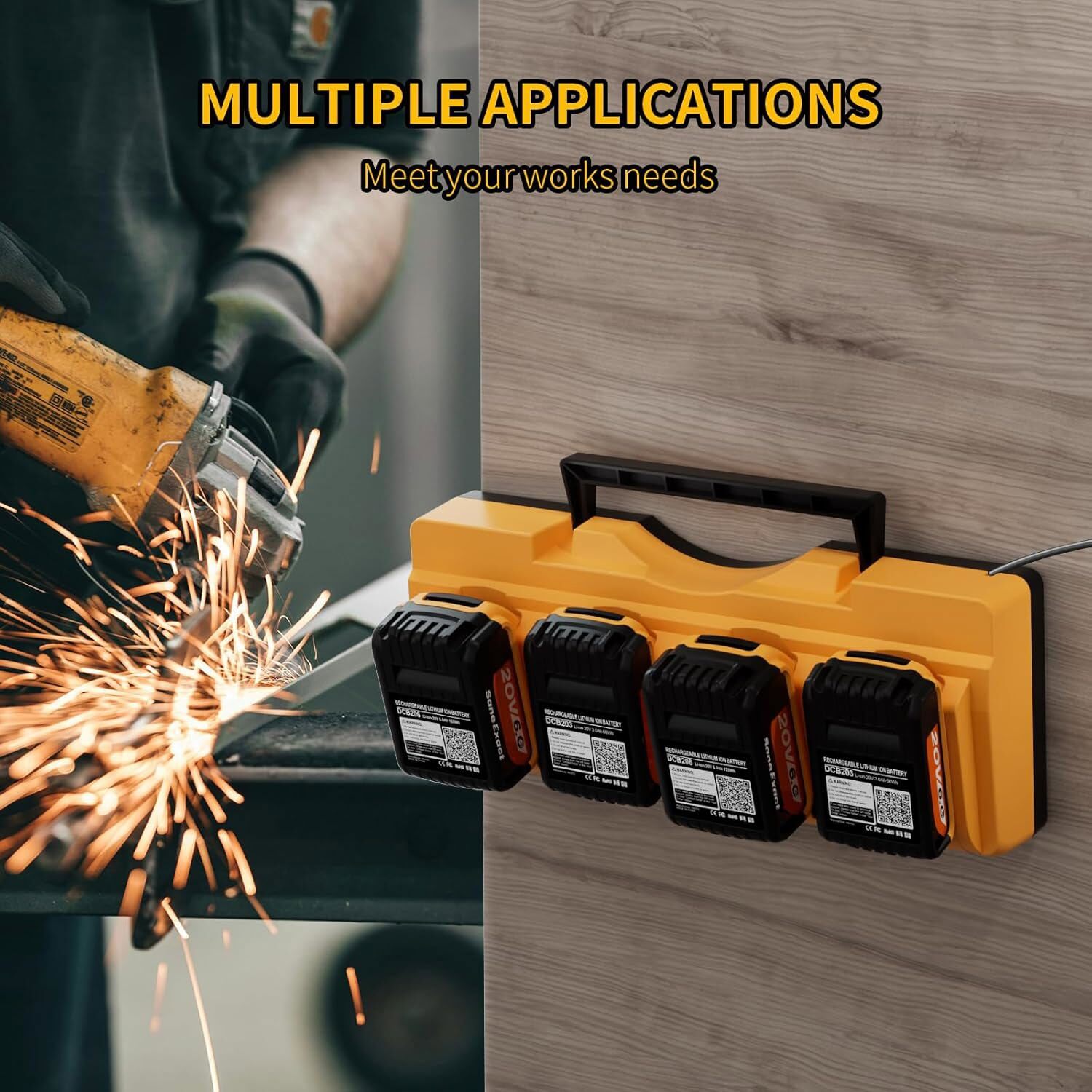 4-Port Battery Charger for Dewalt DCB104 Flexvolt 20v/60v Battery DCB112 DCB115