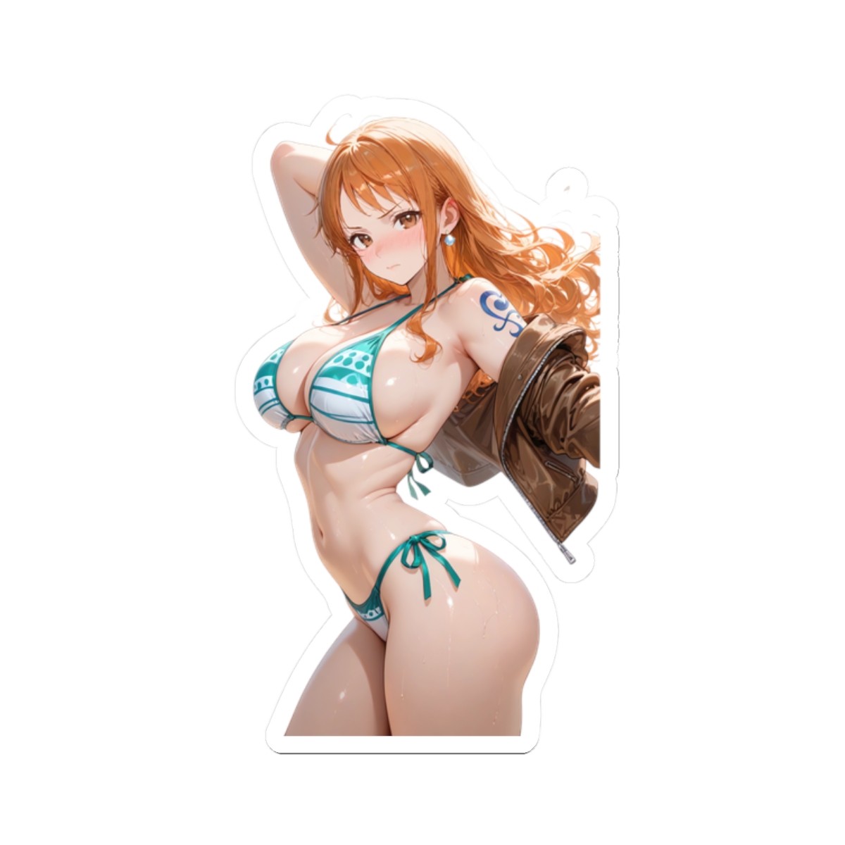 Waifu Anime Ecchi Hentai (Multi-Buy For $0.08 Shipping) Cute Nami Fan Sticker