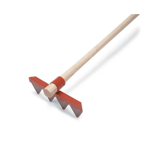 Council Tool Lw12-60 12 In Steel Fire Rake, 4 Tines, 60 In L Wood Handle
