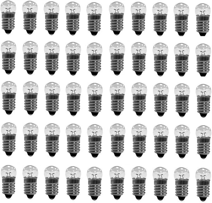 10 Pack E10 Mini Light Bulbs 12V 0.5A Screw Base Indicator Light Bulb