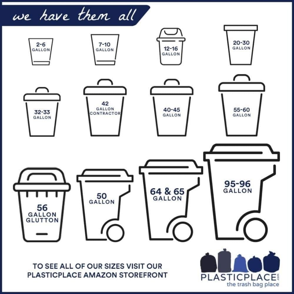 Plasticplace 20-30 Gallon Clear Compostable Trash Bags, 1.0 Mil, (75 Count)