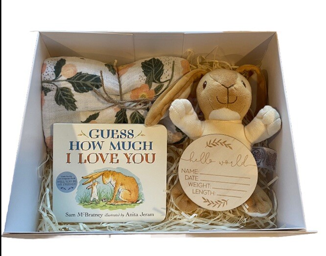 New Mom & Baby Care Package, Gender Reveal Gift, Unisex Newborn Baby Shower Gift