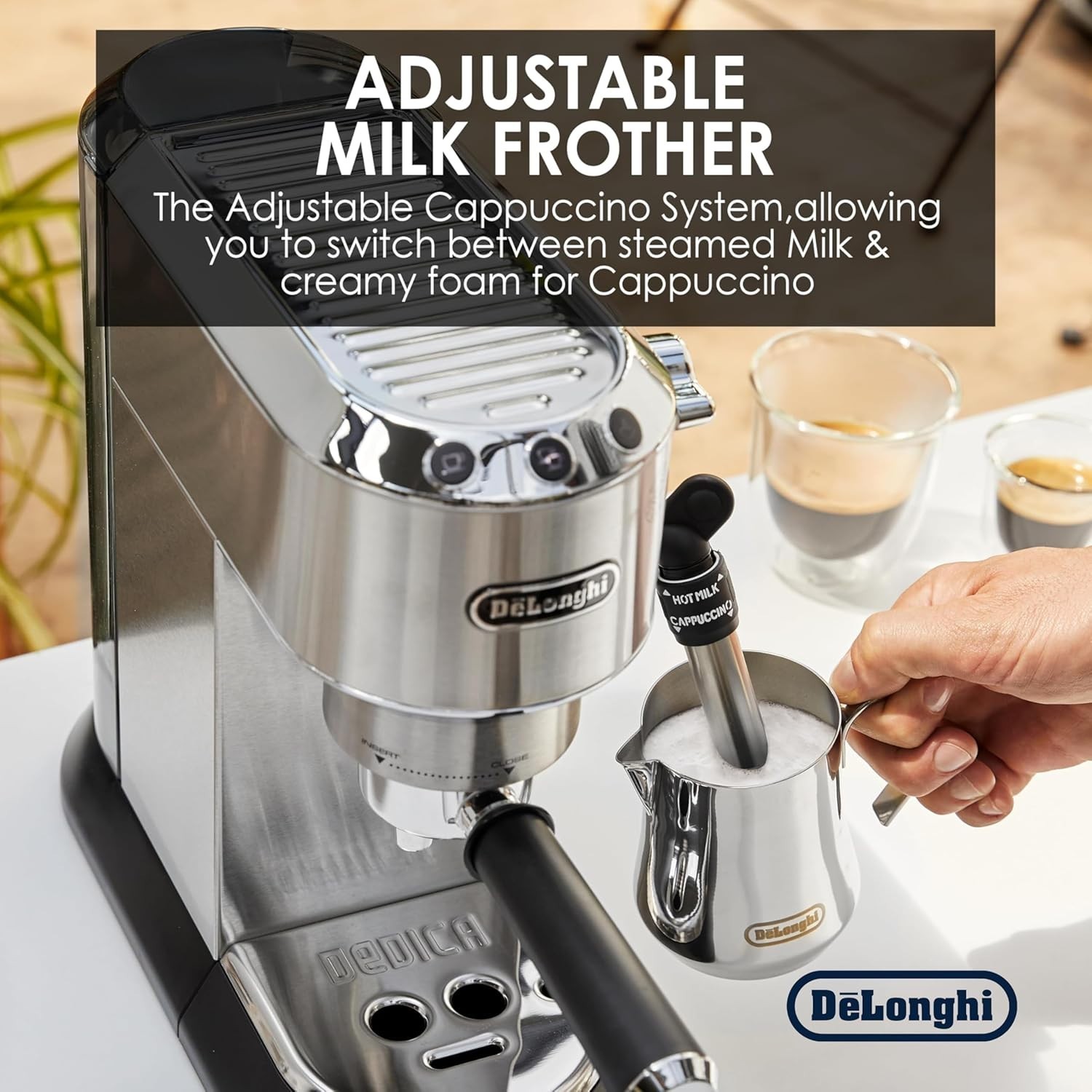 Delonghi EC685M Dedica Automatic Espresso Cappuccino Maker Machine 35oz Metallic