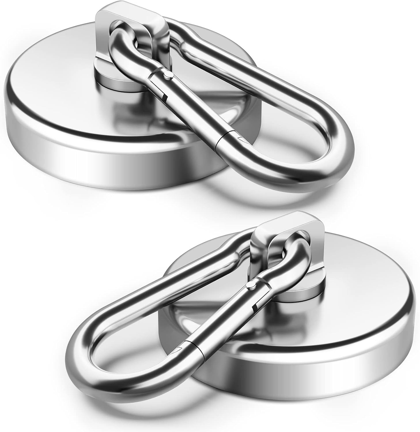 170LBS Magnetic Hooks Heavy Duty, Strong Neodymium Magnetic Hooks with Carabiner