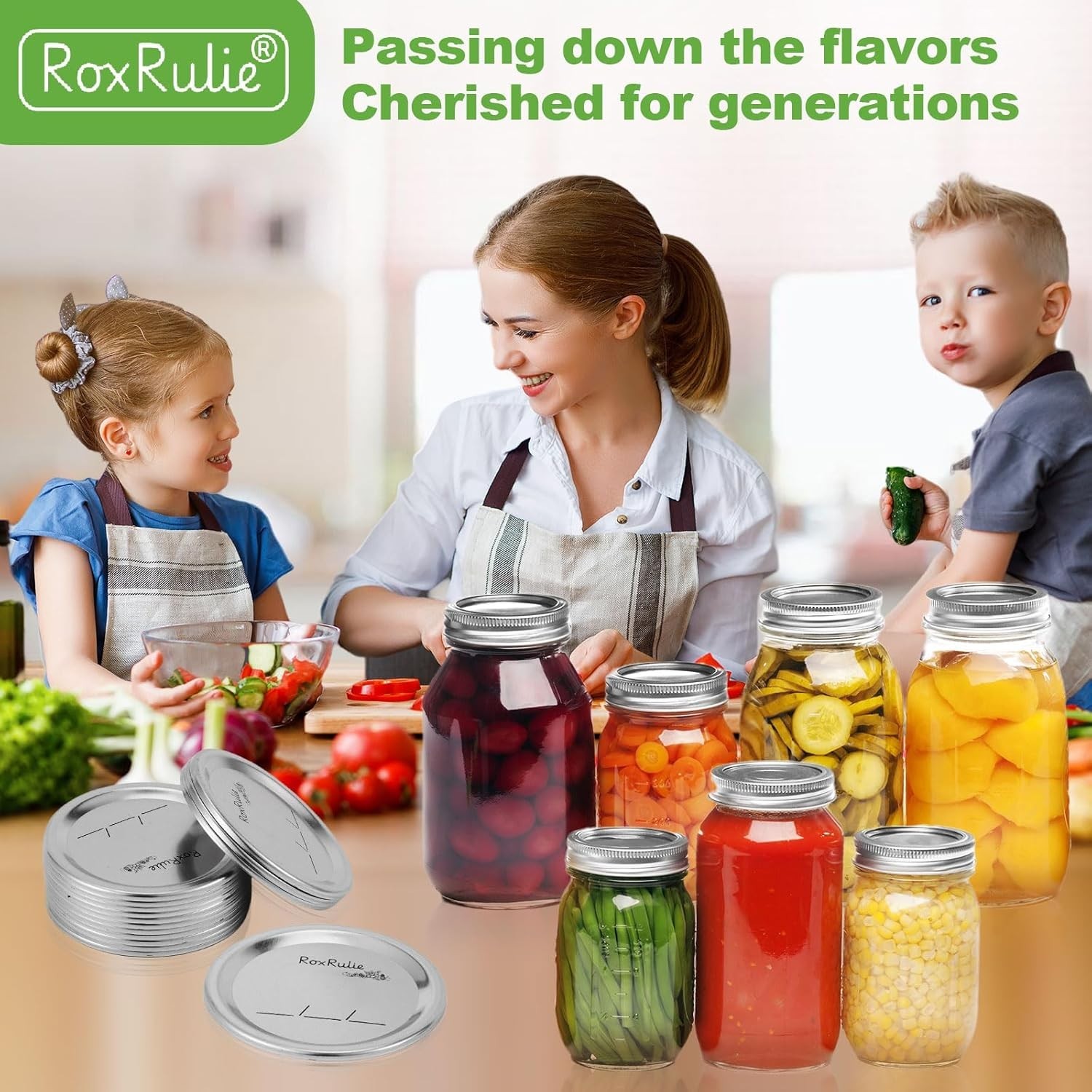 116 Canning Lids Wide Mouth 3.43In Food Leak-Proof Mason Jar Lids for Ball/Kerr