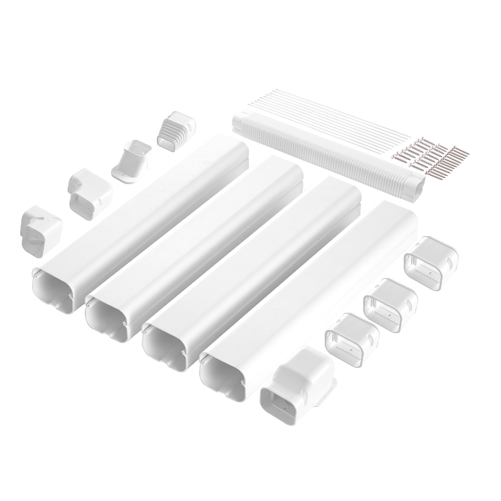 VEVOR 3″ W 17.6Ft Line Set Cover Kit For Mini Split/Central Air Conditioner PVC