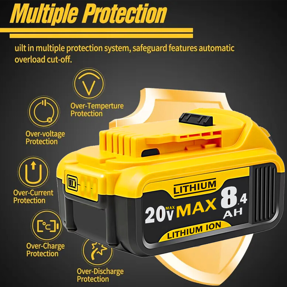 2Pack 8000mAh Lithium Battery For DeWalt 20 Volt Max 8.0AH DCB205 DCB206 DCB200