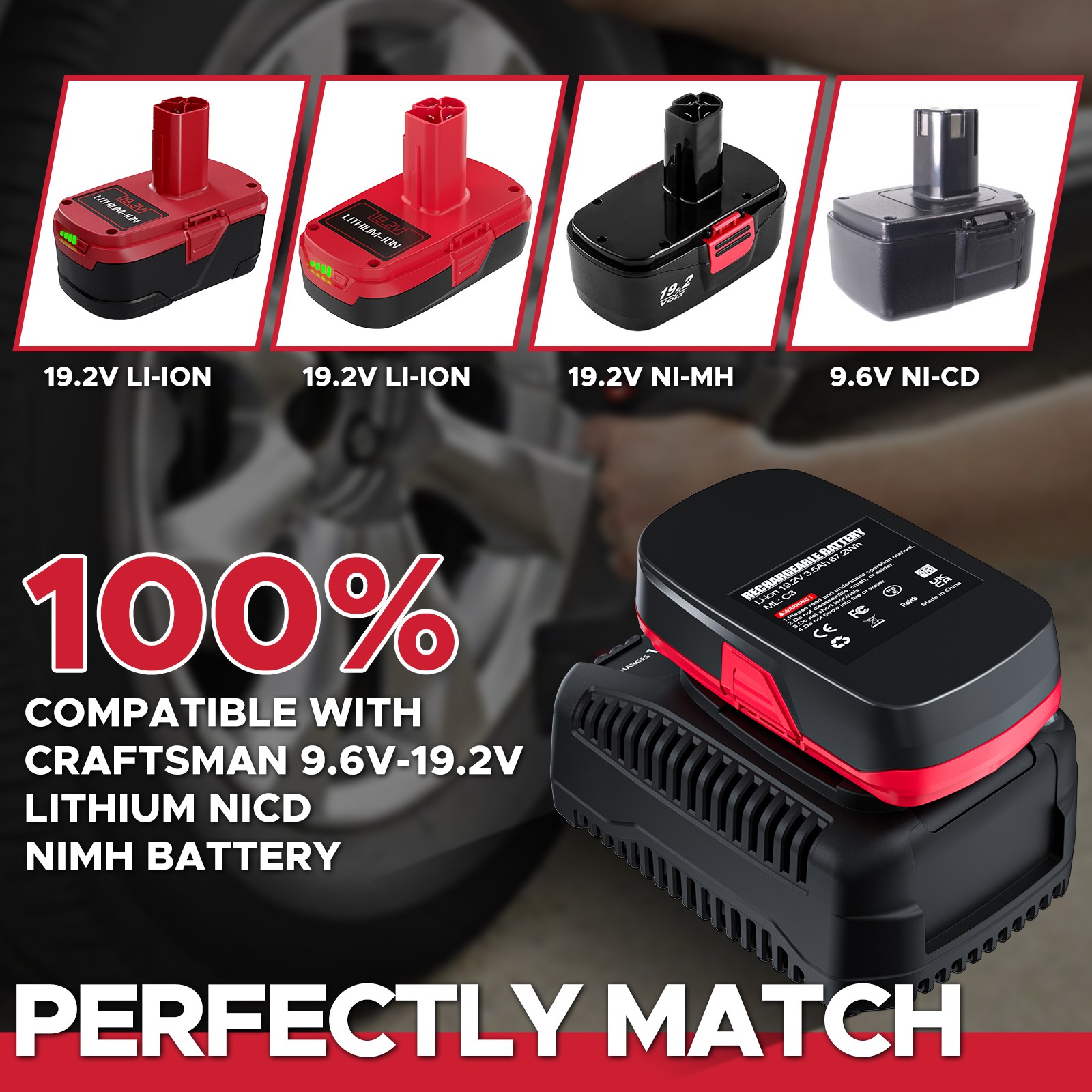 For Craftsman 8.0Ah 19.2V XCP Lithium-ion C3 Diehard Battery PP2025 315.PP2011