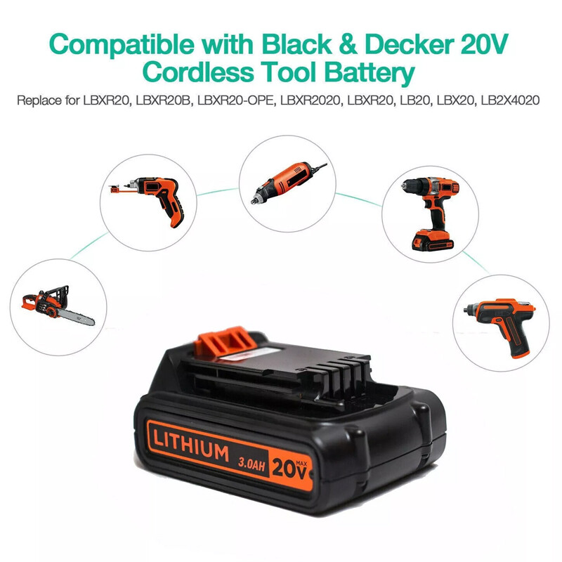 2Pack 20V Lithium-ion Battery for BLACK+DECKER 20 Volt LBXR20 LB20 LB2X2020 new