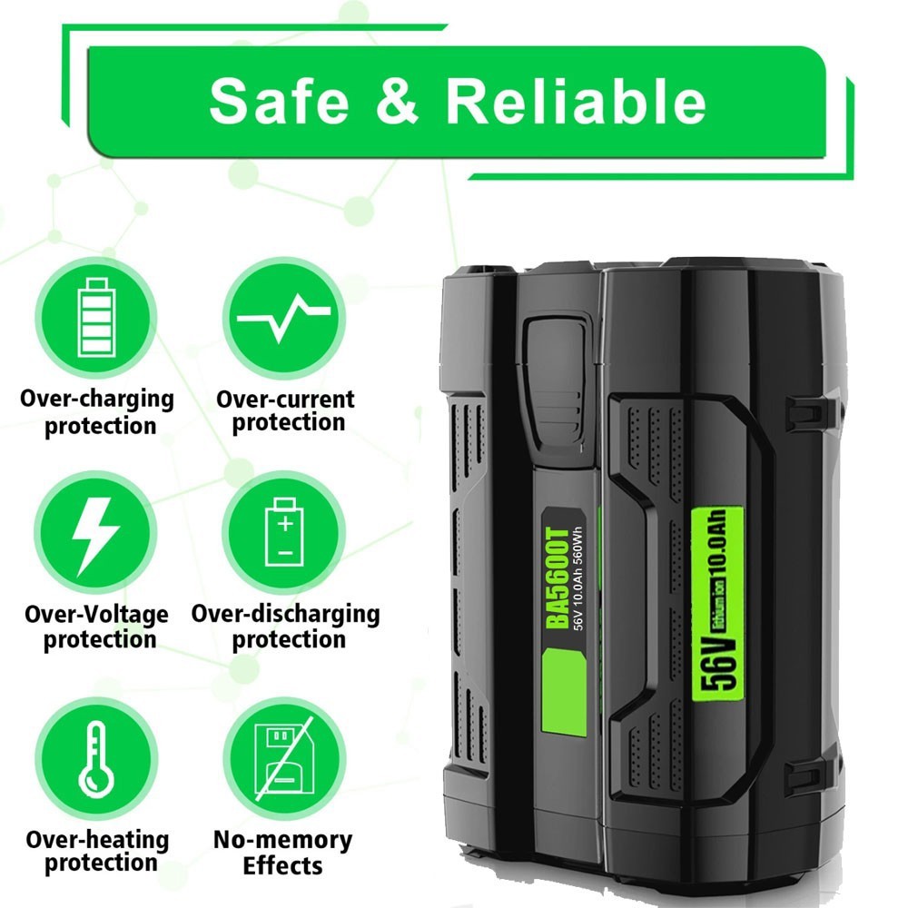 56V 10.0Ah upgrade For EGO BA5600T BA2800T Power + 56V 10Ah Lithium New Battery