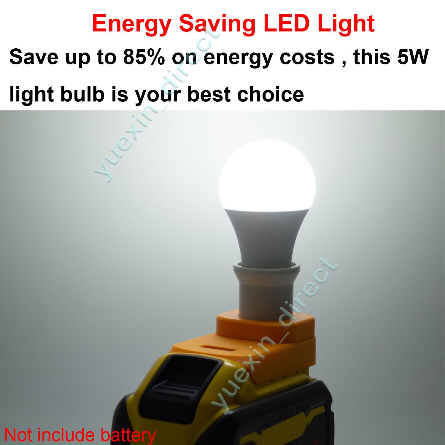 For Dewalt 20v Battery Powered LED Light Bulbs Emergency Backup Rechargeable