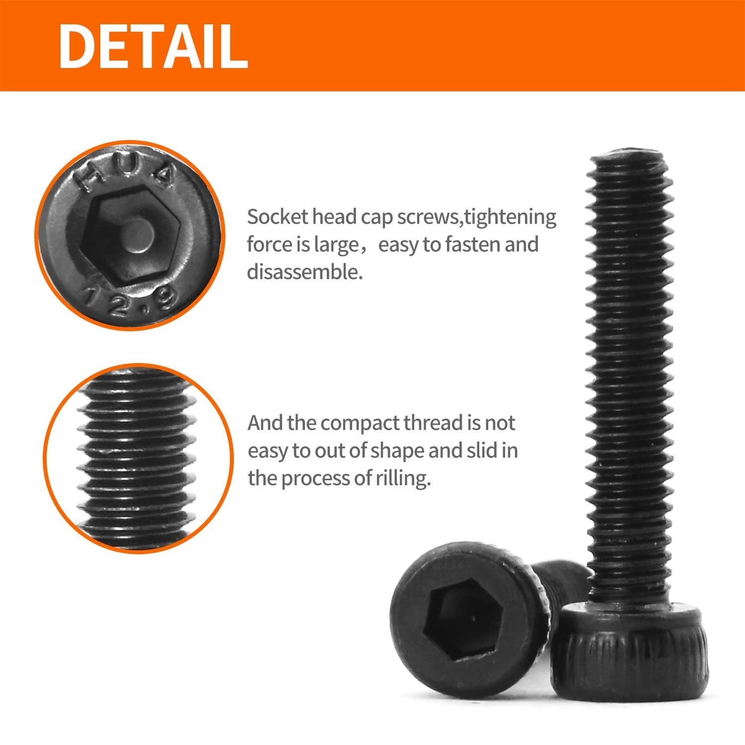 M4 x 8mm 12mm 16mm 20mm 25mm Hex Socket Head Cap Screws Bolts, 12.9 Grade All…
