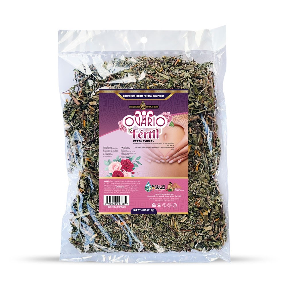 Ovario Fertil Compuesto Herbal 4 oz. Fertile Ovary Tea 4 Oz. Natural de Mexico