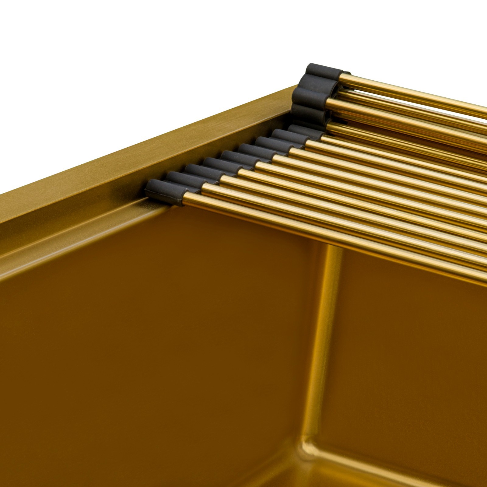 Ruvati 33″ Matte Gold Workstation Undermount Single Bowl Kitchen Sink- RVH6533GG