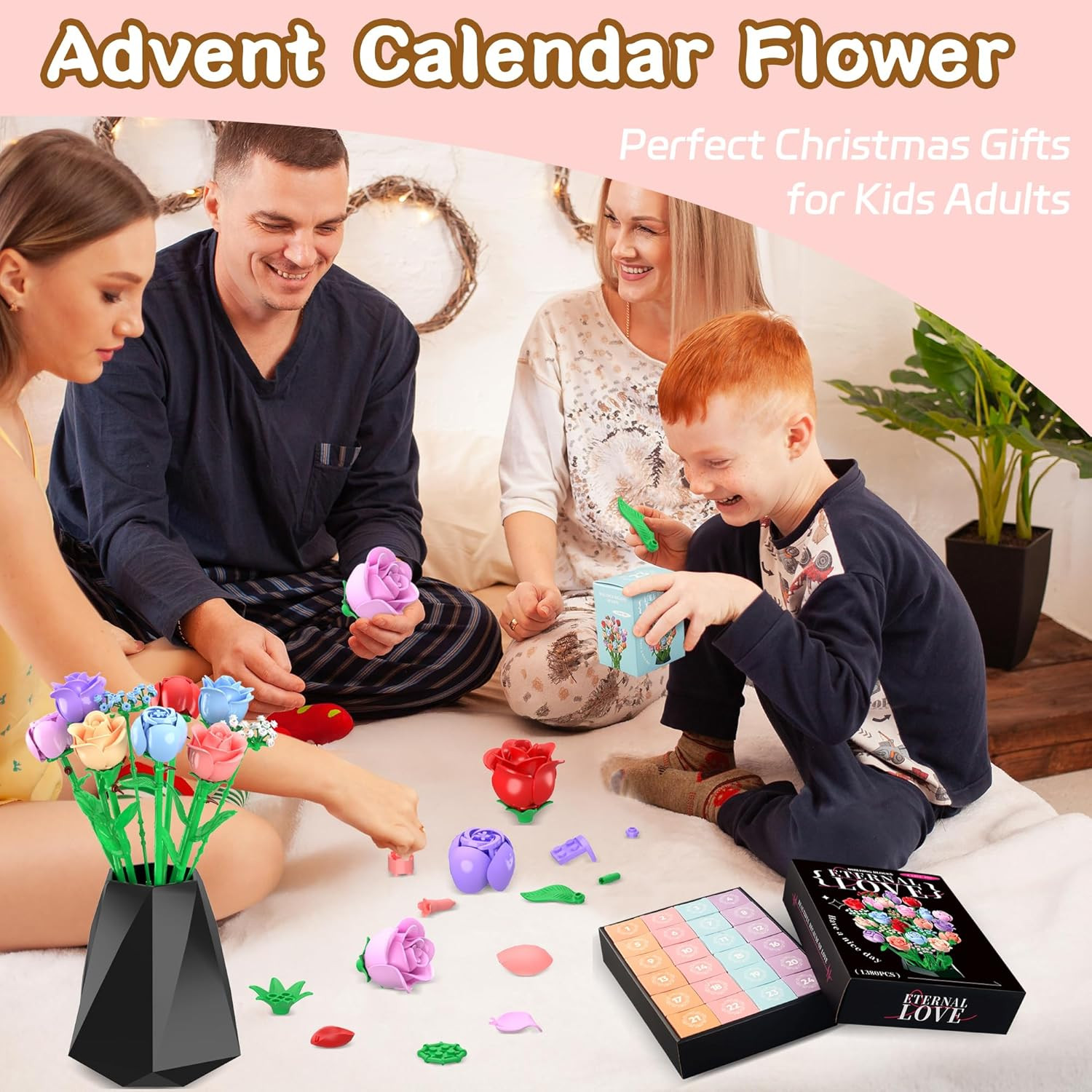 Flower Bouquet Advent Calendar 2025 for Adults Teens Kids, 24 Days Flower Bouque