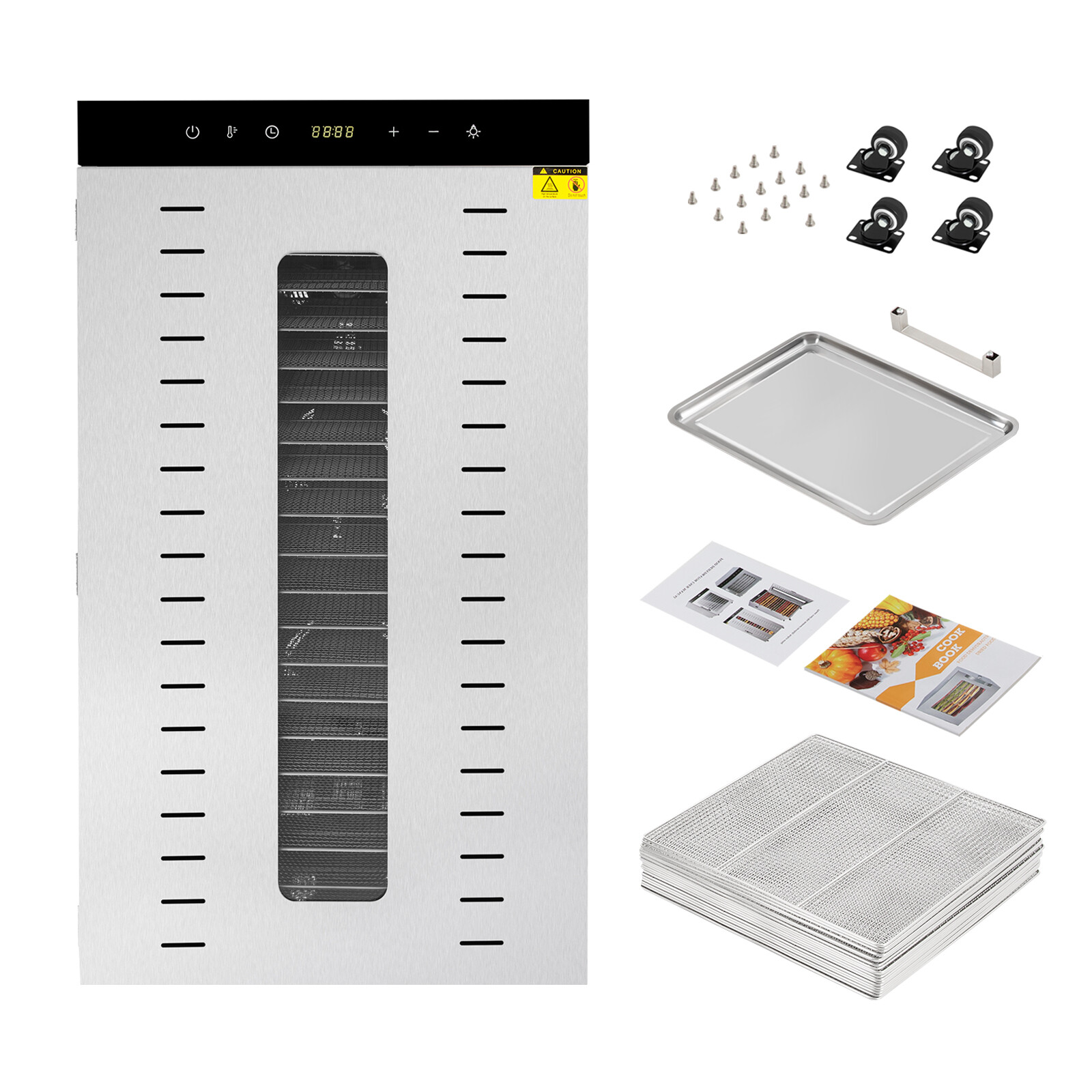 20 Tray Food Dehydrator Stainless Fruit Meat Jerky Dryer Blower Commercial 1700W
