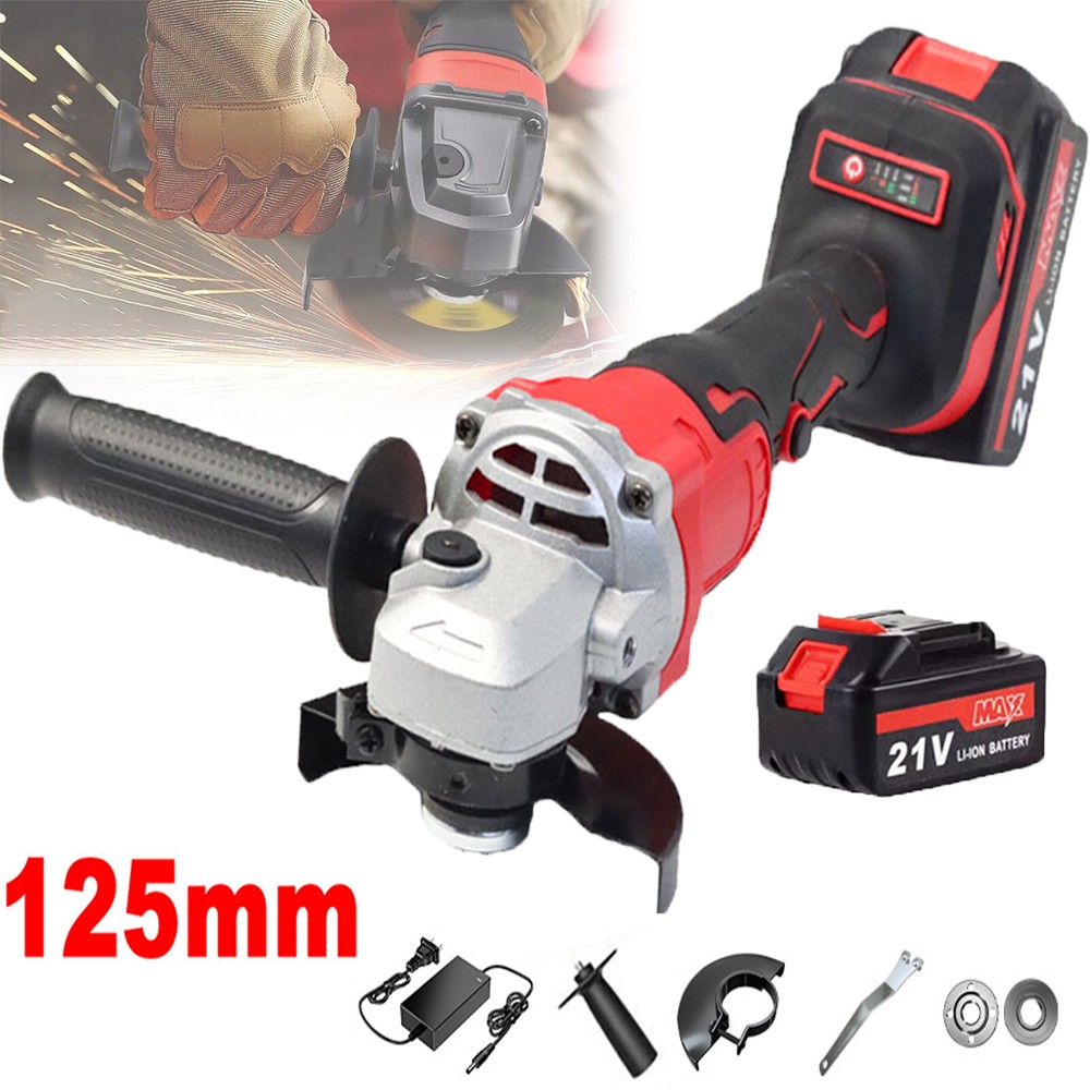 21V Cordless Angle Grinder Kit 11000RPM Power Tool Sander With Battery & Charge
