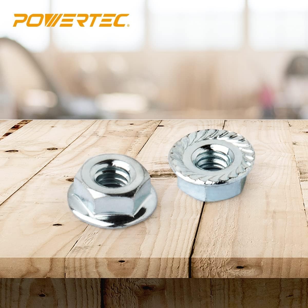 25pcs Hex Serrated Flange Hex Lock M8 Nut M8 Machine Screw Nut, Zinc (QLN1201)