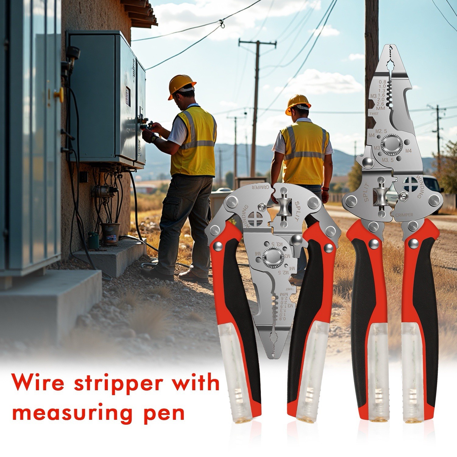 14-in-1 Portable Multi-Functional Fold Wire & Strip Pliers W/ Electrical Tester
